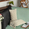 Looks Hand Works Pillow Cover, Pillar Cover Macrame Single Pillar Cushion Cover 100% Pure Cotton Macrame Pillar Cover For Home D