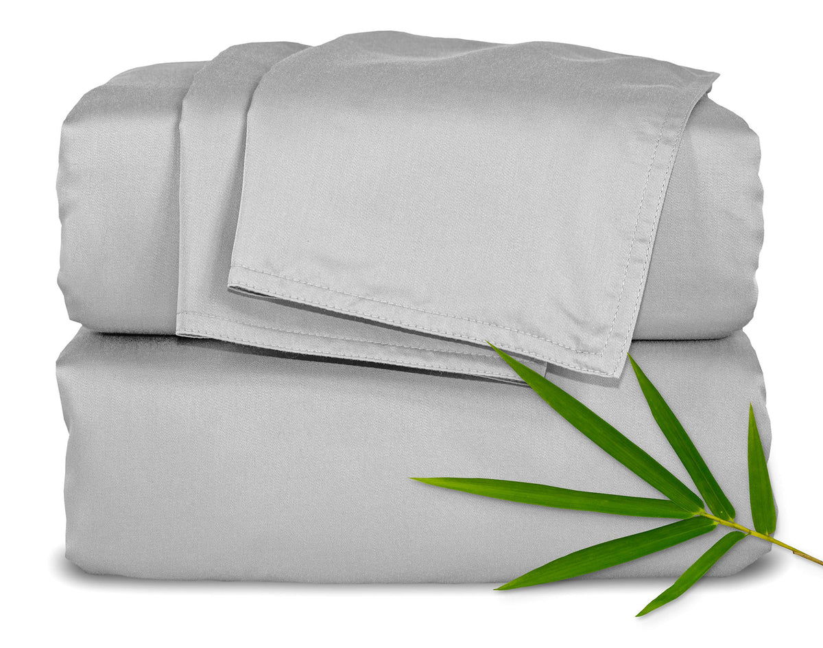 Pure Bamboo Split King Bed Sheet Set, Genuine 100% Organic Viscose Derived From Bamboo, Soft & Cooling, Double Stitching, Lifeti
