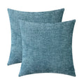 Calitime Pack Of 2 Cozy Throw Pillow Covers Cases For Couch Sofa Home Decoration Solid Dyed Soft Chenille 22 X 22 Inches Smoke B