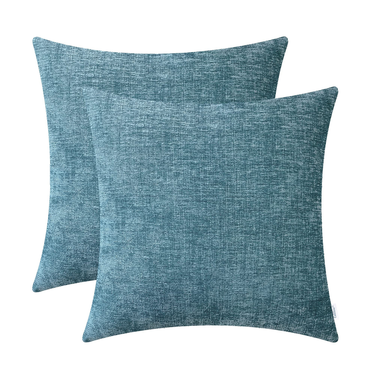 Calitime Pack Of 2 Cozy Throw Pillow Covers Cases For Couch Sofa Home Decoration Solid Dyed Soft Chenille 20 X 20 Inches Smoke B