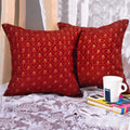 Scarlett Linens Embroidered Cushion Covers 16X16 Inches Pack Of 1 | Maroon Cushion Covers| Cute Red Throw Pillow Covers | Throws