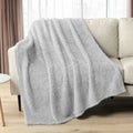 Pavilia Sherpa Throw Blanket For Couch Sofa, Light Grey Fluffy Warm Plush Blanket For Twin Bed, Cozy Super Soft Lightweight Thro