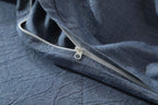 F.Y.Dreams 100% Washed Cotton Duvet Cover For Weighted Blanket 60X80 Inches With 8 Ties,Zipper On Long Side/Demin Blue/Just Duve