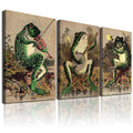 Vintage Banjo Frog Art Posters Canvas Painting Creativity Aesthetic Green Poster Print Wall Art Pictures for Living Room Bathroo