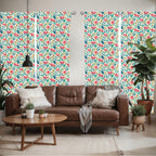 Ambesonne Poppy Flower Window Curtains Pack Of 2, Colorful Spring Garden With Abstract Leaves Sprouts And Petals Nature Beauty,