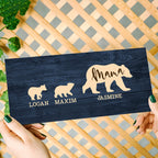 Personalized Mama Bear & Cubs Sign With Names - Up To 5 Cubs - 10 Colors & 6 Font Options, Custom Mama Bear Sign, Gift For Mom F