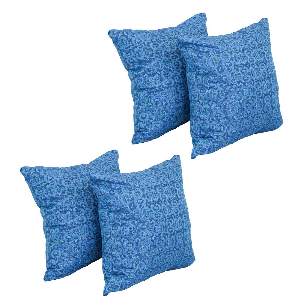 Blazing Needles Square Jacquard Throw Pillows, 17", Mahlika Caspia 4 Count