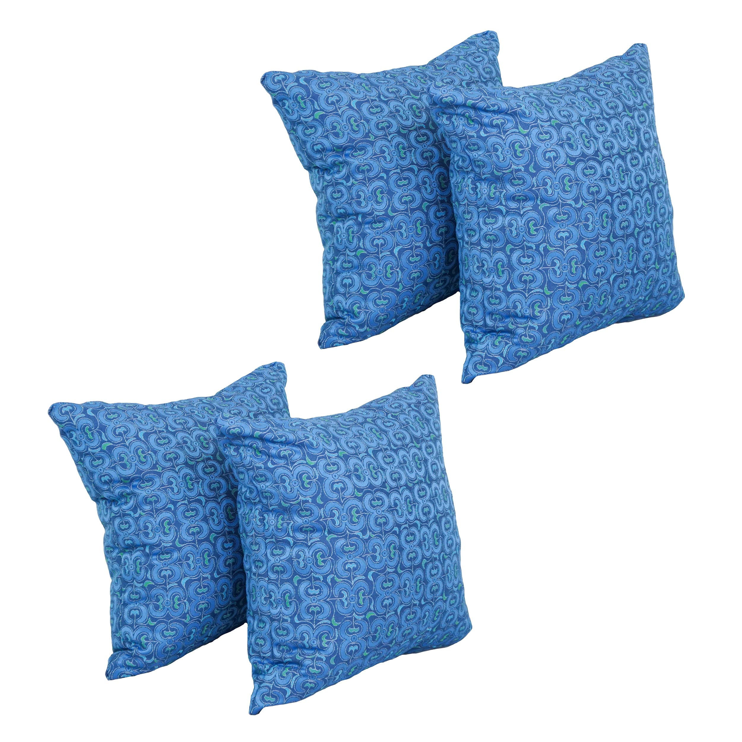 Blazing Needles Square Jacquard Throw Pillows, 17", Mahlika Caspia 4 Count