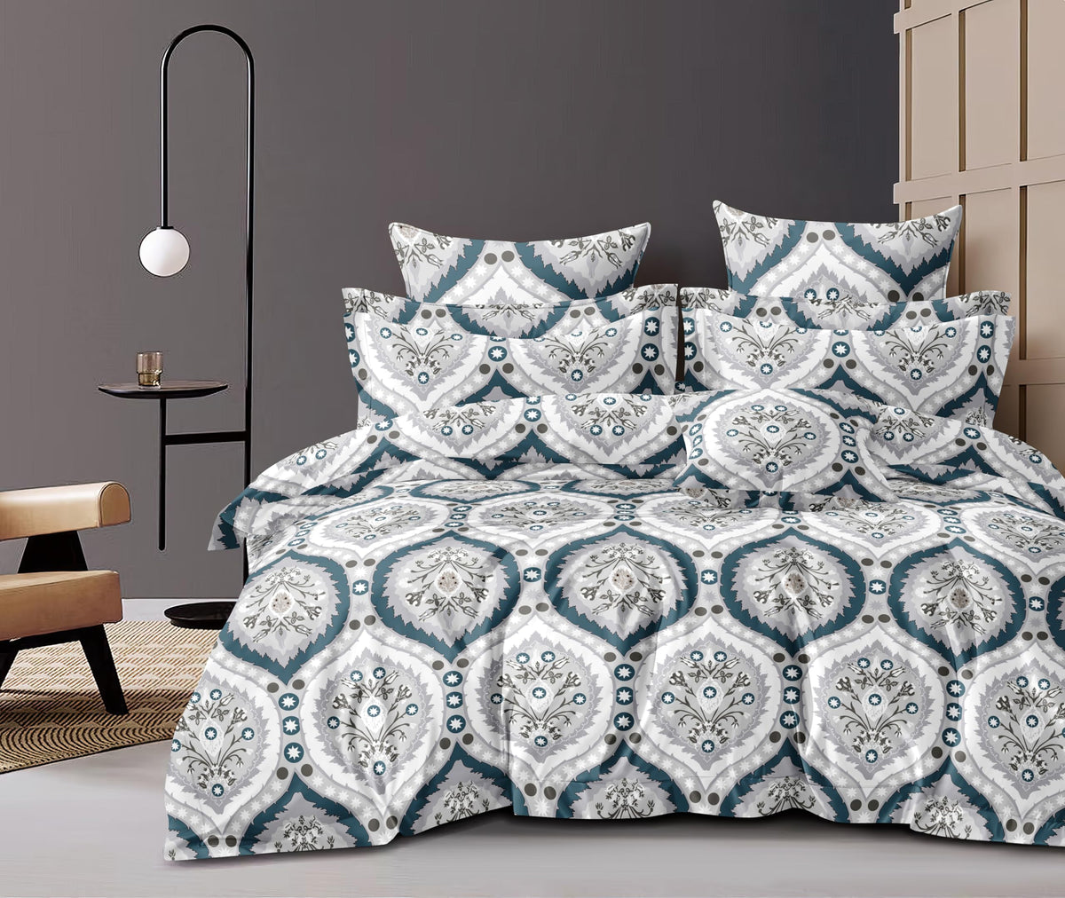 The Home Style Super Soft Glace Cotton Floral King Size Ac Comforter Ii Blanket Ii Duvet With 1 King Size Elastic Fitted Bedshee