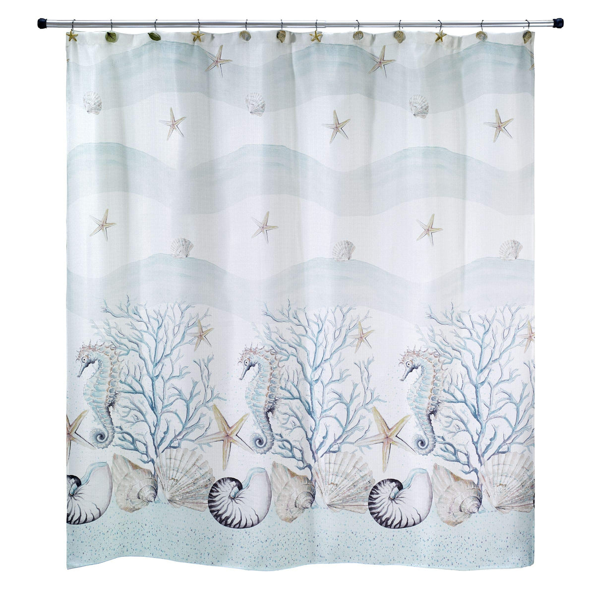 Avanti Linens Terrazzo Soft Coastal Terrazo Collection, Shower Curtain, Multicolor