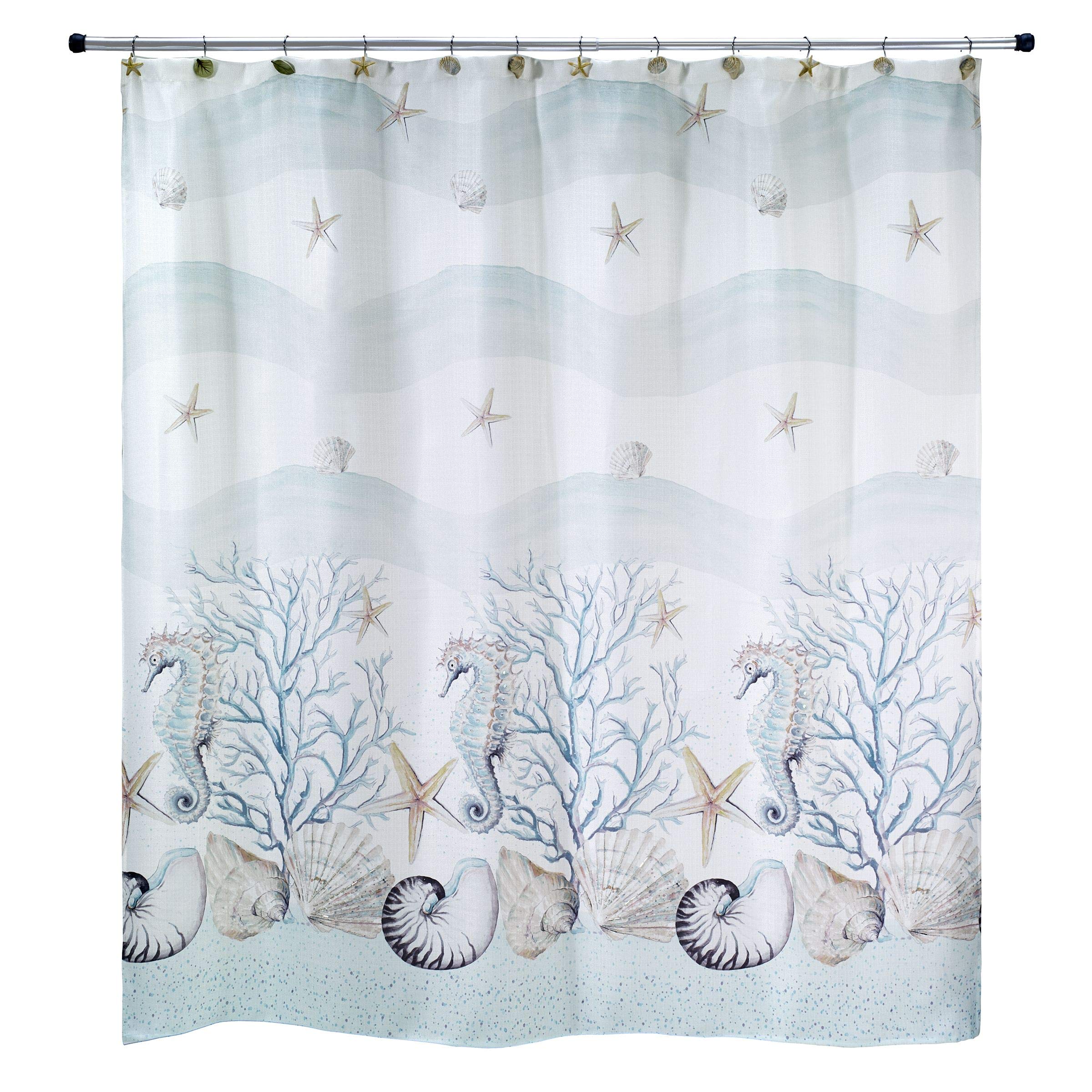 Avanti Linens Terrazzo Soft Coastal Terrazo Collection, Shower Curtain, Multicolor