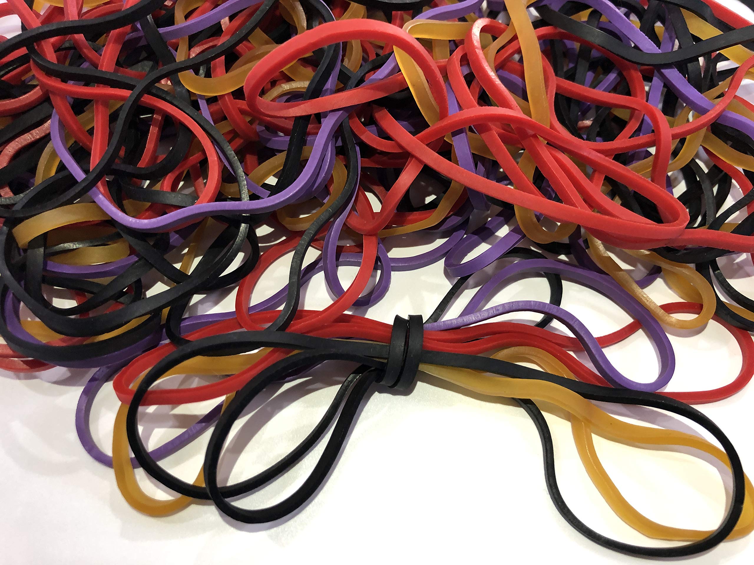 Rubber Bands, Size 117 (7' X 1/8'), Colorful Non Latex Large Rubber Band Bulk Elastic Stretchable, Durable Elastic Band Loops