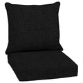 Arden Selections Outdoor Deep Seat Set, 24 X 24, Rain-Proof, Fade Resistant, Deep Seat Bottom And Back Cushion 24 X 24, Black Le