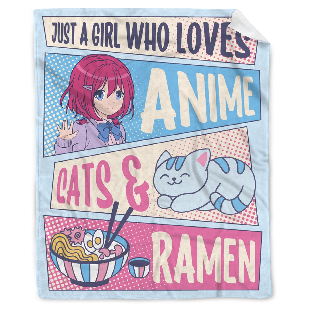 Anime Blanket Gifts For Girls Kawaii Anime Decor For Women Just A Girl Who Loves Anime Cats And Ramen Flannel Blanket Anime Love