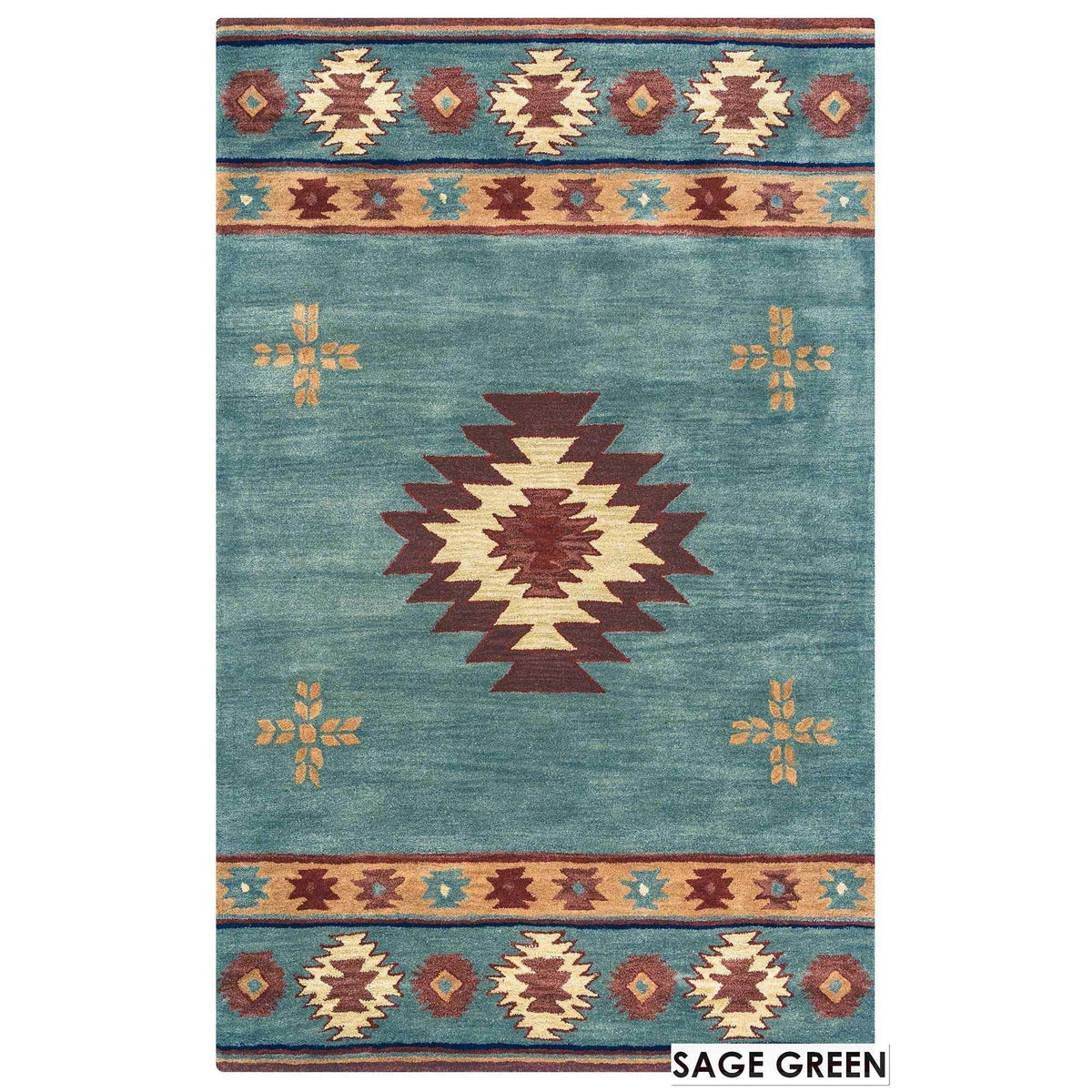 Rizzy Home Alora Decor Ryder 5' X 8' Tribal Gray Blue/Rust/Burgundy/Tan/Khaki Area Rug