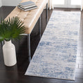 SAFAVIEH Amelia Collection Runner Rug - 22 x 10, Ivory & Blue, Modern Abstract Design, Non-Shedding & Easy Care, Ideal for Hig