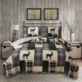 Lodge Bedspread Set King Size Rustic Cabin Quilt Set Deer Bedding Sets Lightweight Coverlet Reversible Bedspreads Elk Moose Prin