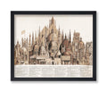 Poster Master Vintage Principal High Buildings of the Old World Poster - Famous Buildings Print - Architecture Art - Gift for Ma