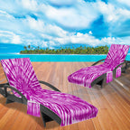 Ruikyhom Lounge Chair Towel Cover, Tie Dye Style Chaise Lounge Cover(Pack Of 2), Beach Chair Covers With Pockets For Pool Sunbat