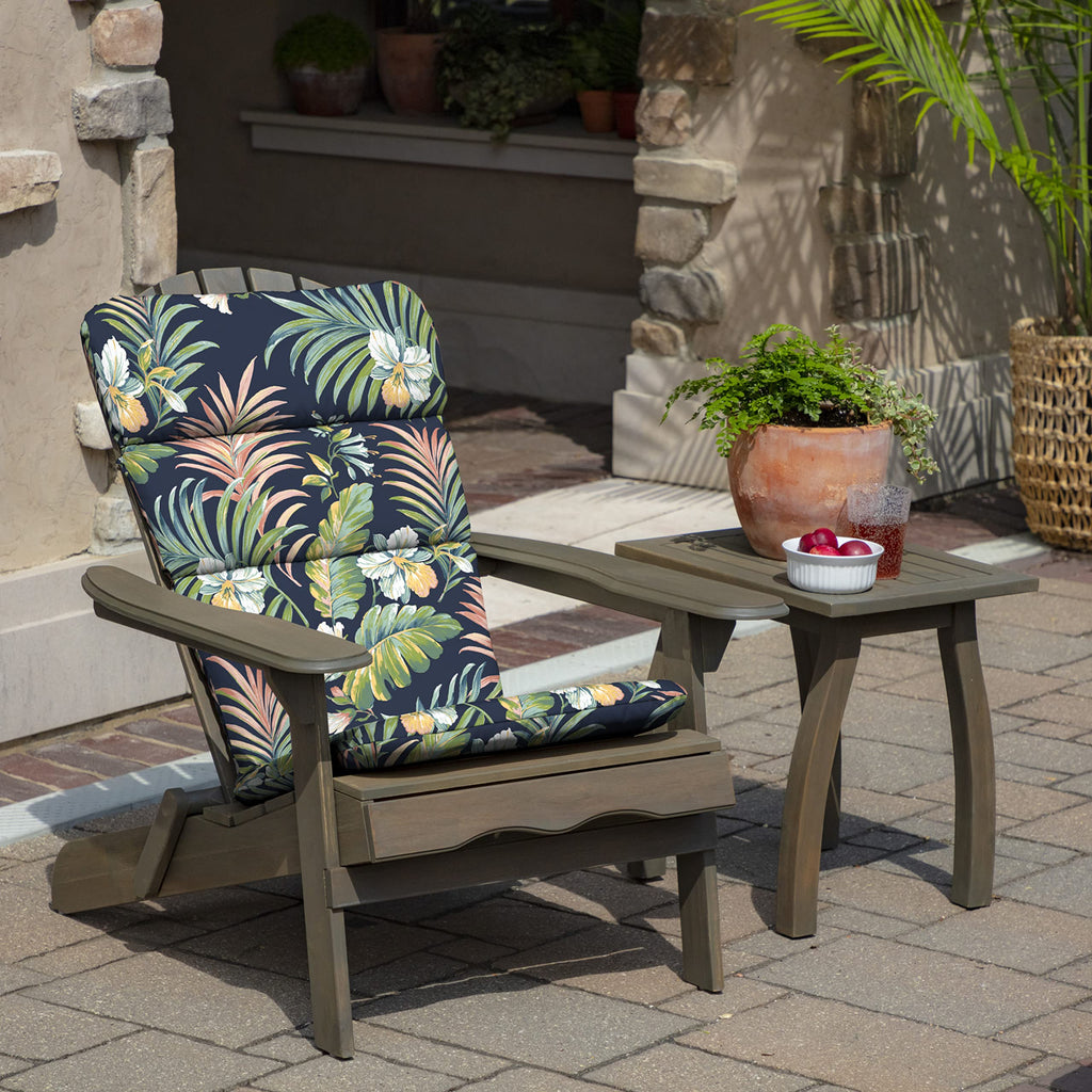 Arden Selections Outdoor Adirondack Or Rocking Chair Cushion, 20 X 17, Rain-Proof, Fade Resistant 17 X 20, Simone Blue Tropical