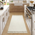 Collive Washable Area Rug 3 x 5, Modern Woven Kitchen Rugs, White/Beige Braided Cotton Rug Indoor Door Mat Throw Carpet for En