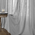 Joydeco Linen Curtains 63 inches Long 2 Panel Sets for Living Room, Light Filtering Drapes with Rod Pocket Back Tab, Ebony Grey 