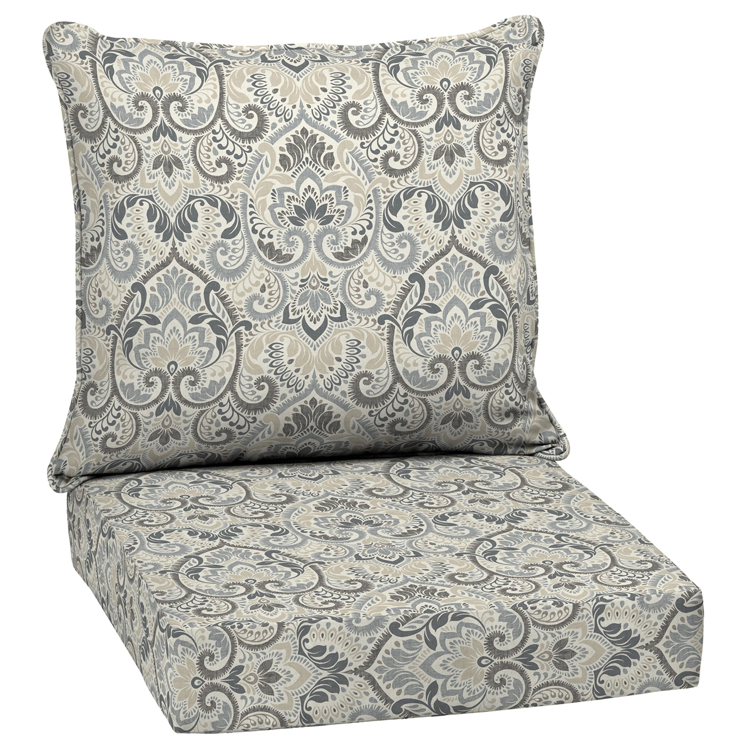 Arden Selections Outdoor Deep Seat Set, 24 X 24, Water Repellent, Fade Resistant, Deep Seat Bottom And Back Cushion 24 X 24, Neu