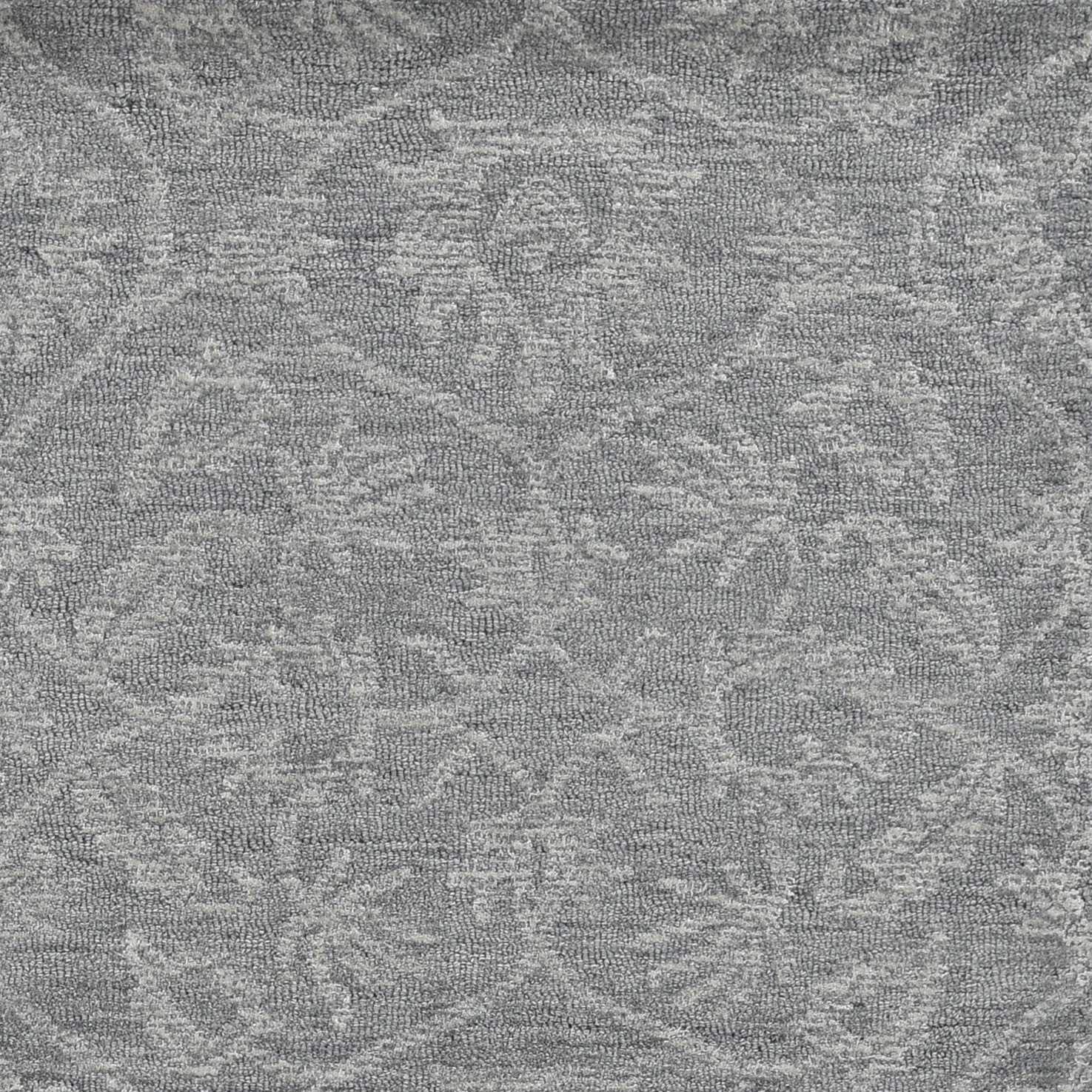 HomeRoots 9'X13' Grey Hand Tufted Space Dyed Floral Ogee Indoor Area Rug