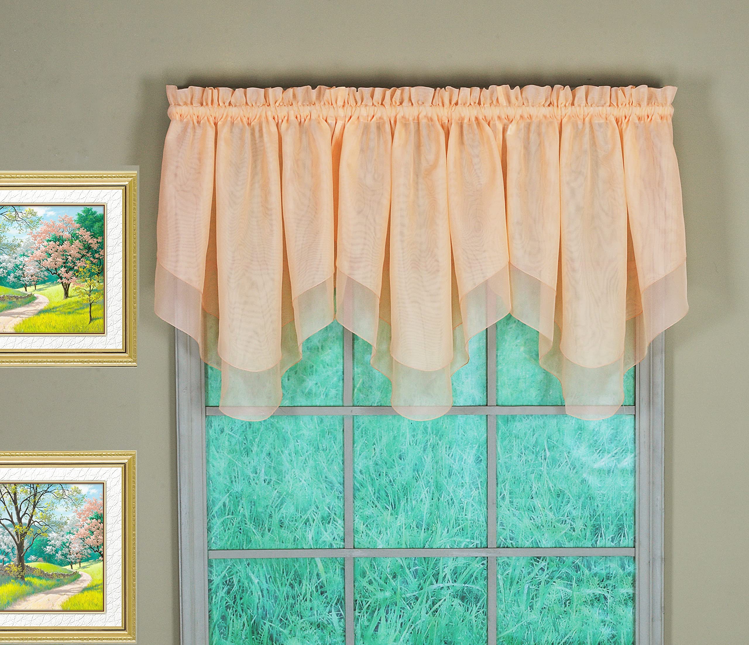 Today'S Curtain Emelia Original Voile Ascot 25', Peach, 40' W X 25' L