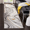 SAFAVIEH Craft Collection Runner Rug - 23 x 10, Grey & Gold, Modern Abstract Design, Non-Shedding & Easy Care, Ideal for High 