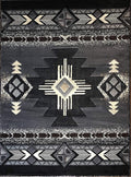 YHSF South West Native American Area Rug C318 (Grey, 3 Feet 10 Inches x 5 Feet 2 Inches)