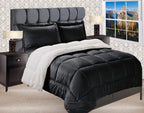 Elegant Comfort Premium Quality Heavy Weight Micromink Sherpa-Backing Reversible Down Alternative Micro-Suede 3-Piece Comforter 