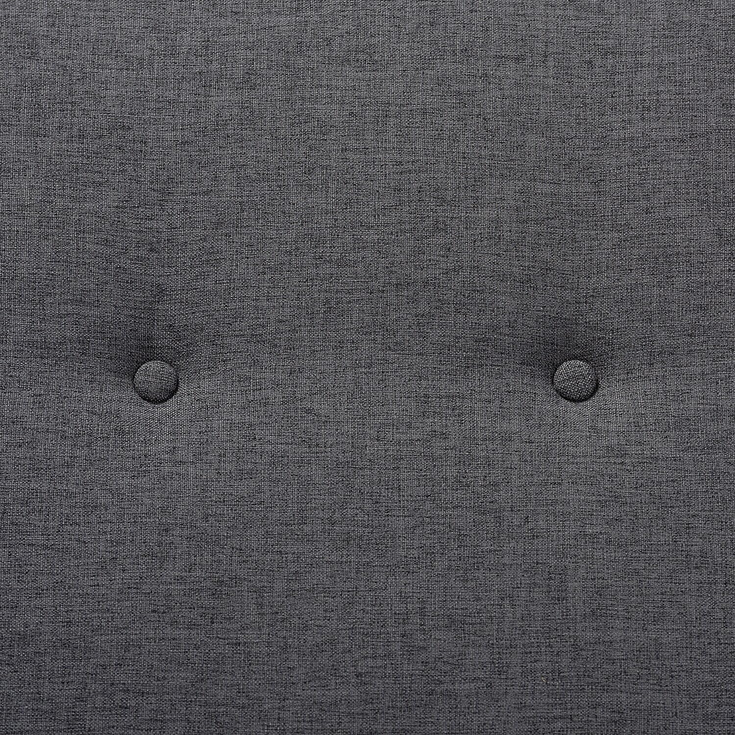 Baxton Studio Mid-Century Modern Dark Grey Upholstered Bench, 48.8 Fabric Seat with Walnut Finish