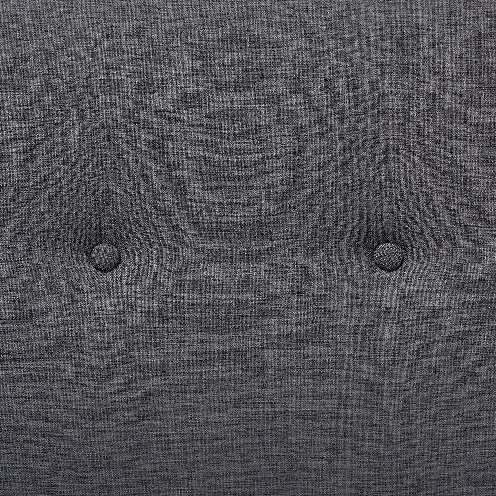 Baxton Studio Mid-Century Modern Dark Grey Upholstered Bench, 48.8 Fabric Seat with Walnut Finish