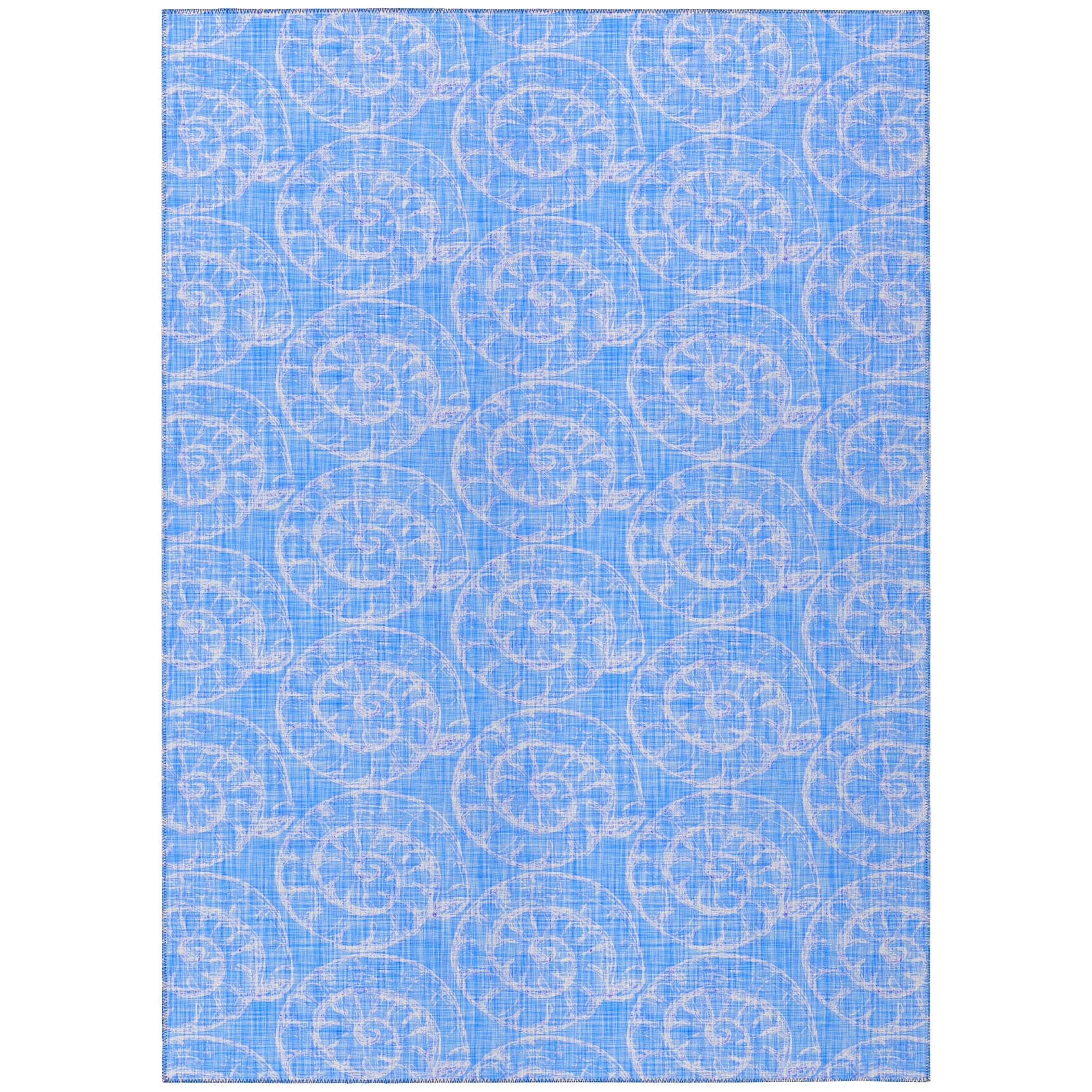 Addison Rugs Surfside Asr41 Blue 8' X 10' Indoor Outdoor Rug, Easy Clean, Machine Washable, Non Shedding, Bedroom, Living Room, Dining Room, Kitchen, Patio Rug