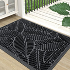 Colorxy Waterproof Doormat - Sturdy Natural Rubber Front Indoor/Outdoor Mat, Non Slip Low Profile, Stain & Fade Resistant, Easy Clean, 36''X24'', Black
