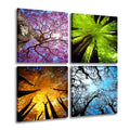 MESESE Art 4 Panels Canvas Wall Art Spring Summer Autumn Winter Four Seasons Landscape Color Tree Painting Picture Prints Modern