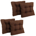 Blazing Needles Indoor/Outdoor Square Tufted Chair Cushion, 19 x 19, Cocoa 4 Count