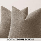 Miulee 18X18 Inch Decorative Pillow Covers For Couch Bed Set Of 2 Textured Boucle Neutral Throw Pillows Light Brown Accent Solid Cushion Pillowcase Cozy Soft Chair Sofa Livingroom Home Decor