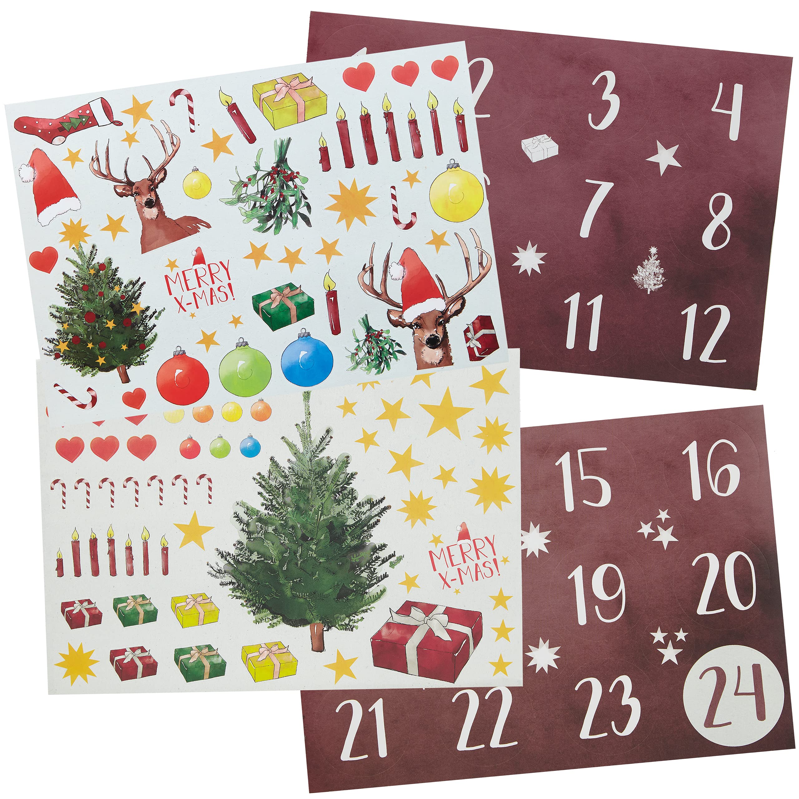 Diy Advent Calendar Kit: Beautiful Craft Advent Calendar 2022 With 24 Paper Bags And Sticker Paper With Designs - Empty Advent C
