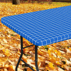 Spotjoy Rectangle Table Cloth, Elastic Fitted Flannel Backed Plastic Table Covers For 6 Foot Folding Tables, Waterproof Vinyl Ta