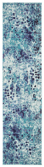 Safavieh Madison Collection Runner Rug - 2'2'' X 6', Turquoise & Navy, Boho Abstract Distressed Design, Non-Shedding & Easy Care