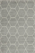Unique Loom Trellis Frieze Collection Area Rug - Geometric (4 1 x 6 1, Light Gray/ Ivory)