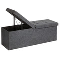 Songmics Mazie Collection - 43 Inches Storage Ottoman, Foldable Storage Bench With Flipping Lid, 660 Lb Load Capacity, For Entryway, Living Room, Bedroom, Dark Gray Ulsf76Gyz