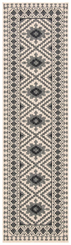Safavieh Veranda Collection 2'3' X 8' Ivory / Slate Ver099 Boho Indoor/ Outdoor Non-Shedding Easy Scrubbing Patio Backyard Porch