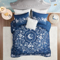 Intelligent Design Stella Cozy Comforter Set Cosmic, Moon and Sun Celestial Print with Solid Reverse, All Season Bedding with Ma