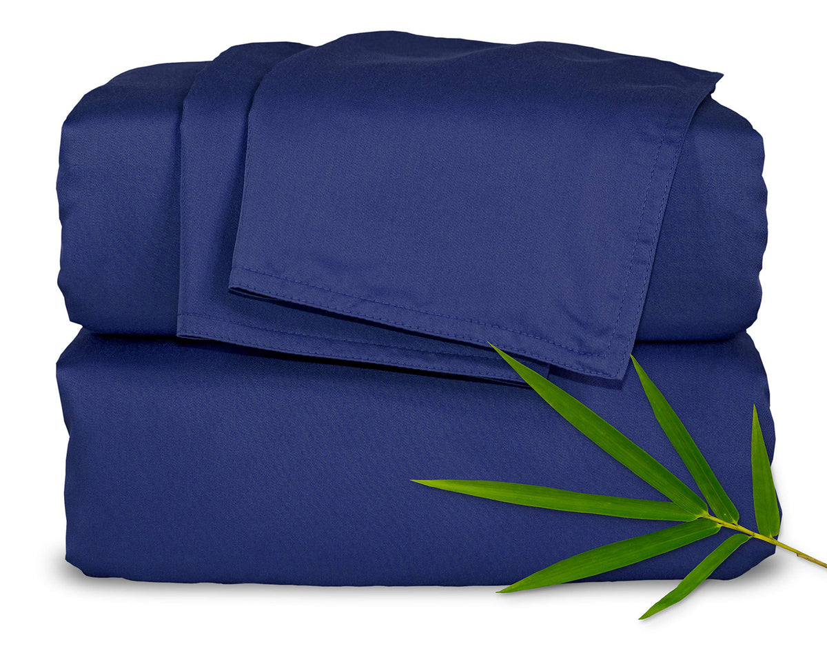 Pure Bamboo King Bed Sheet Set, Genuine 100% Organic Viscose Derived From Bamboo, Luxuriously Soft & Cooling, Double Stitching,