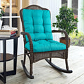 Magpie Fabrics Outdoor Rocking Chair Cushion Set, Tufted Pad For Rocking Chairs With Ties, Seat 19' X 17'/Back 21' X 19', Te