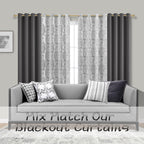 Mrs.Naturall Dark Grey Curtains 72 By 84 Living Room 2 Panels Blackout Room Darkening Curtains