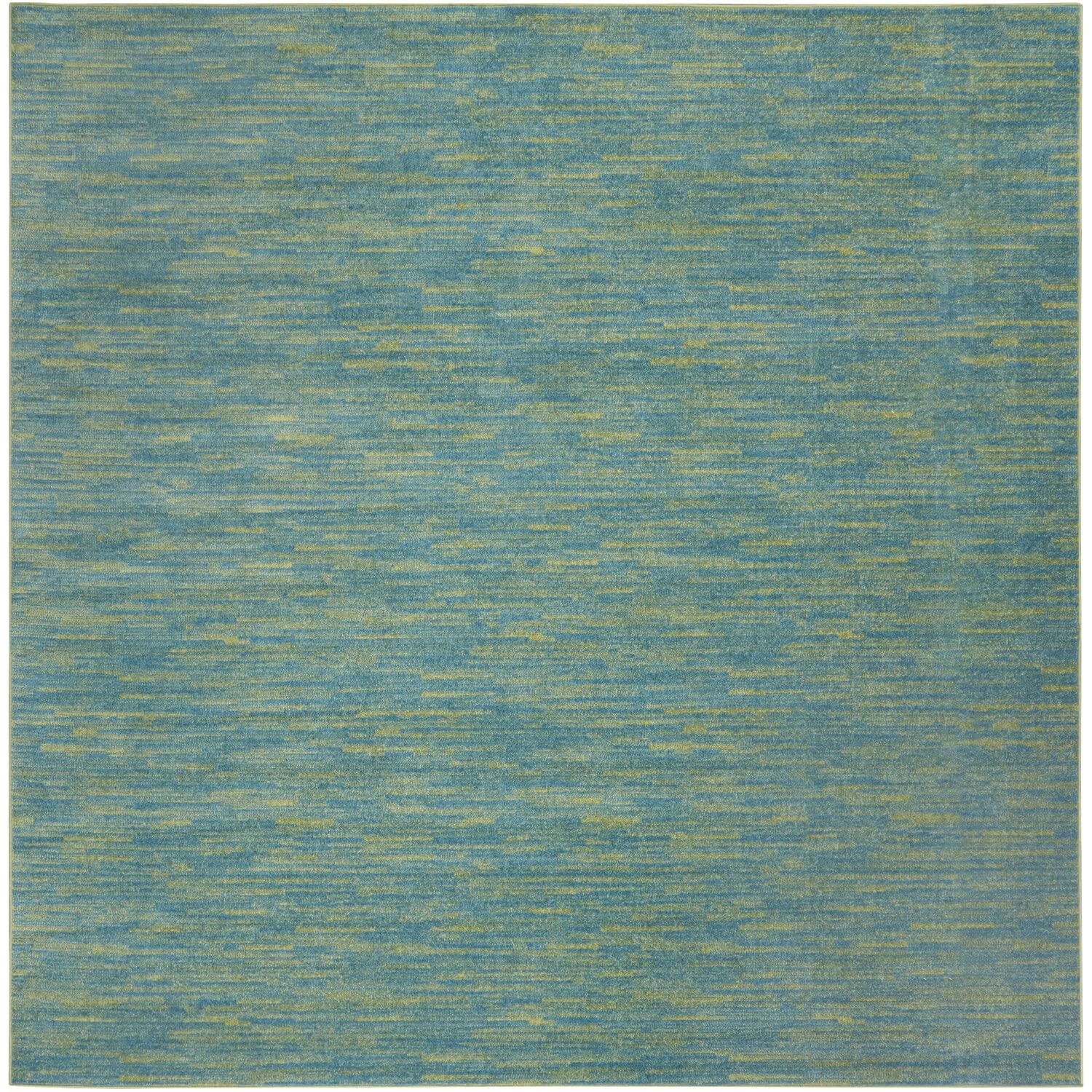 Nourison Essentials Indoor/Outdoor Blue Green 9' X Square Area -Rug, Easy -Cleaning, Non Shedding, Bed Room, Living Room, Dining Room, Backyard, Deck, Patio (9 Square)